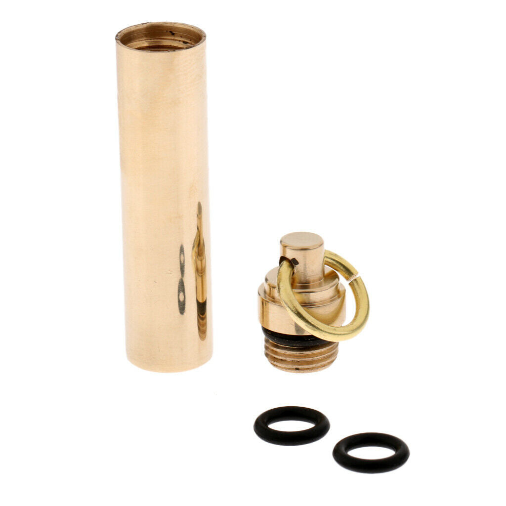 Brass Anti Earpick Capsule Holder Portable Drug Tablet Case Bottle Golden
