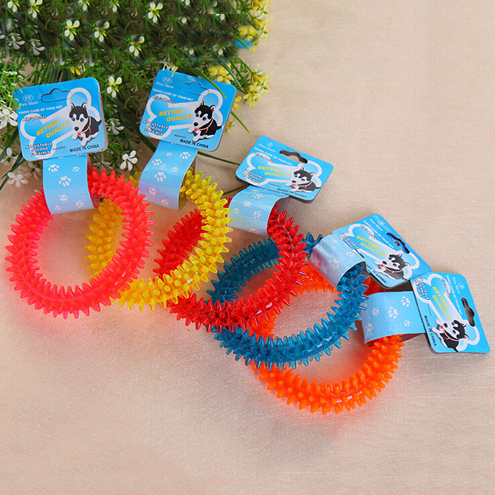 Non-toxic Rubber Pet Dog Puppy Dental Teeth Healthy Chew Biting Ring Play .l8