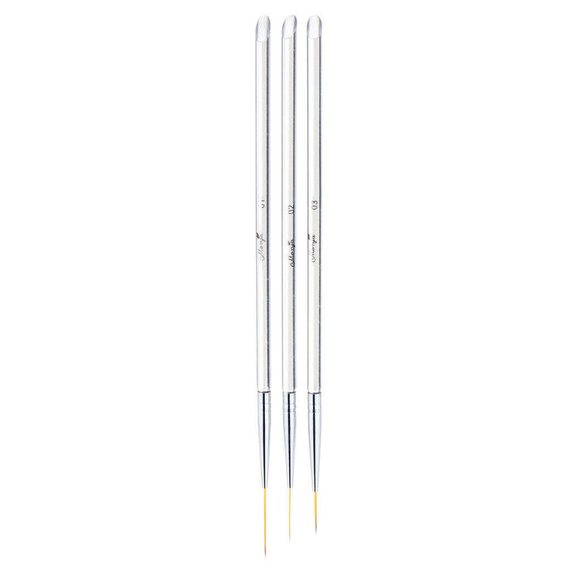 3pcs Nail Art Designing Painting Dotting Detailing Pen Brushes Kit