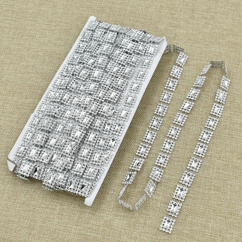 10yards Crystal Beaded Chain Rhinestone Crystal Jewelry Chain Trim for DIY Craft