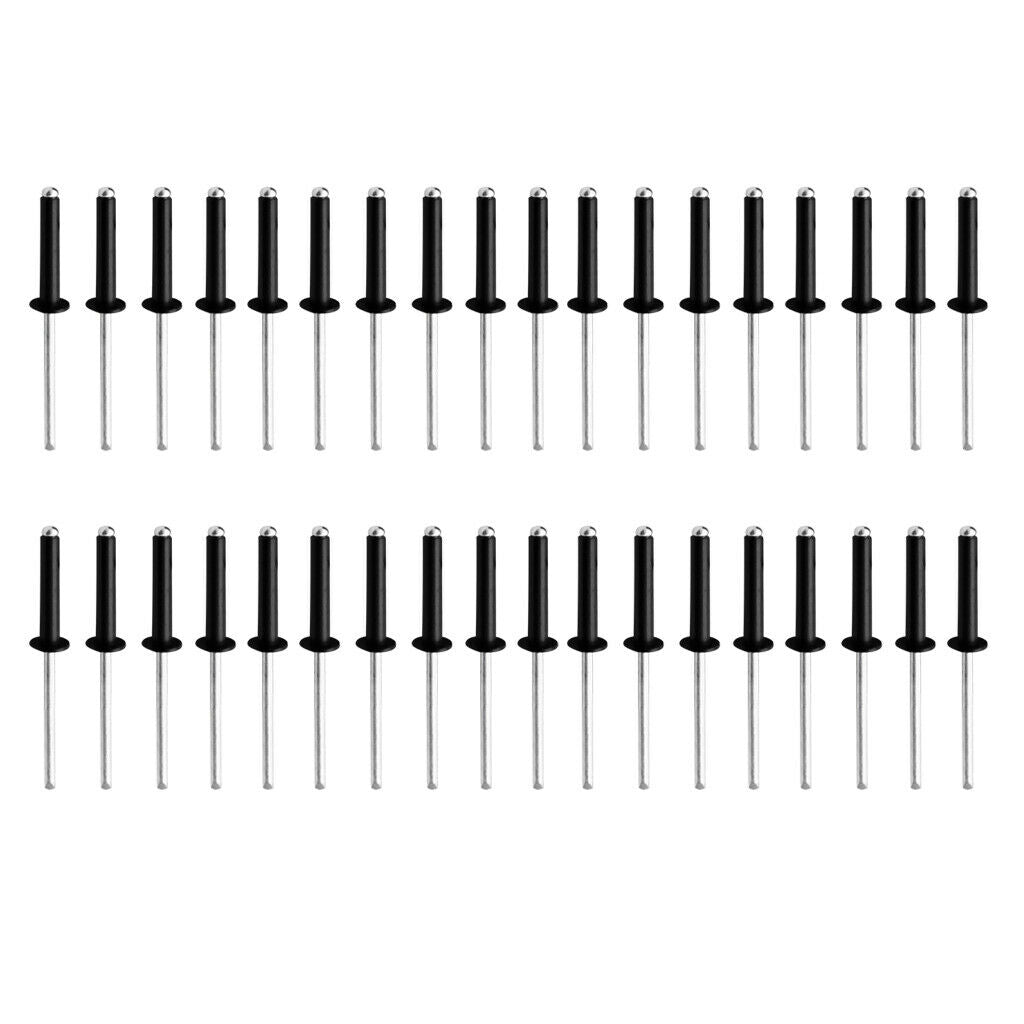 36 Pieces M5 Aluminum Small Head Black Open End Blind   Kayak Rivet M5x25