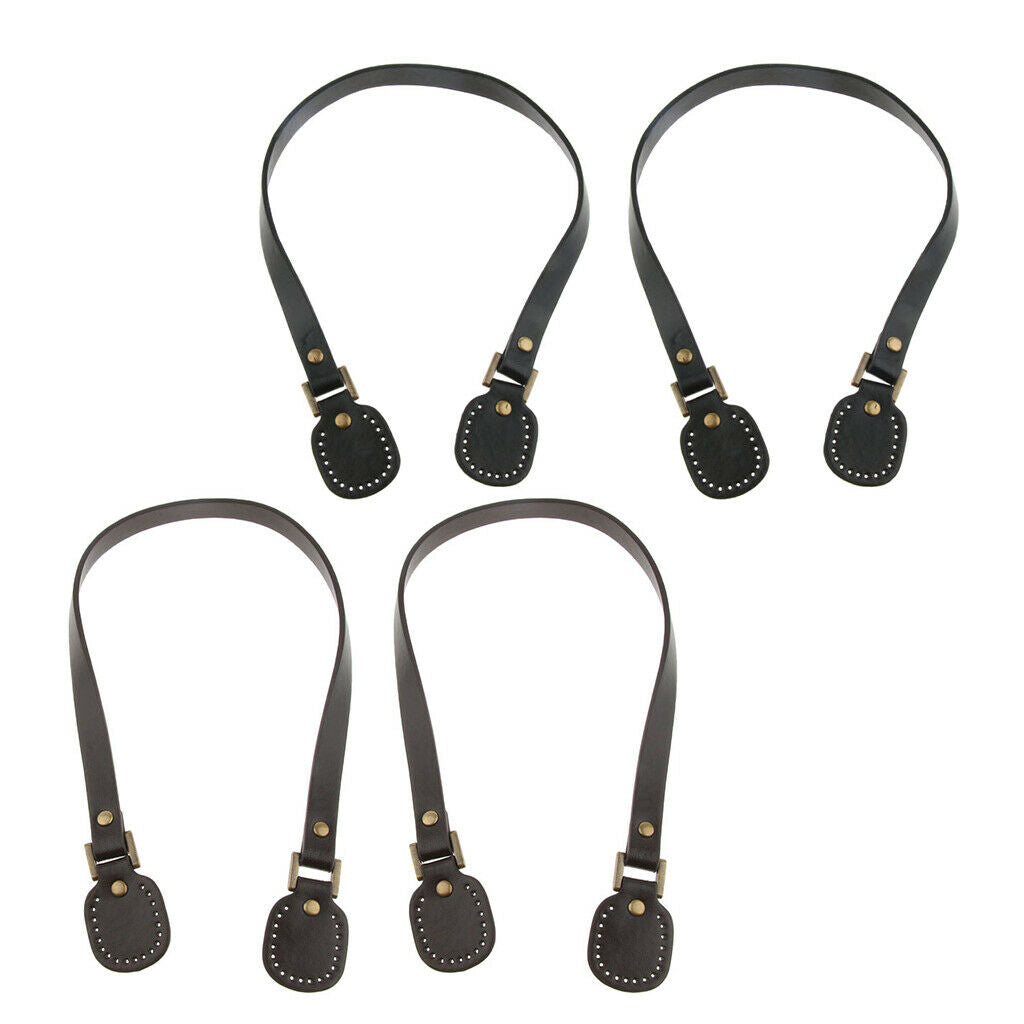 2Pairs Purses Straps Bag Handles for DIY Making Purse Accessory Black+Brown