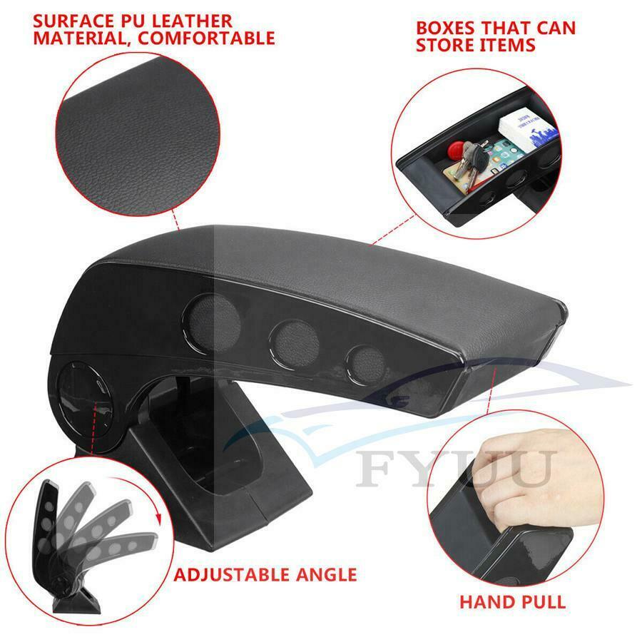 Car Van Truck Adjustable Central Console Armrest Storage Box Arm Rest Universal