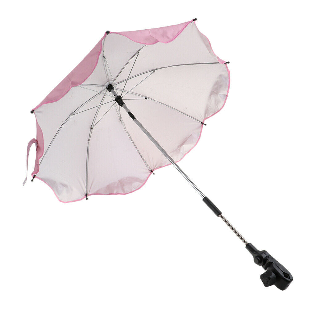 2 Pieces Pink  Beach Sunshade Shelter All-weather Waterproof Umbrella with Safe