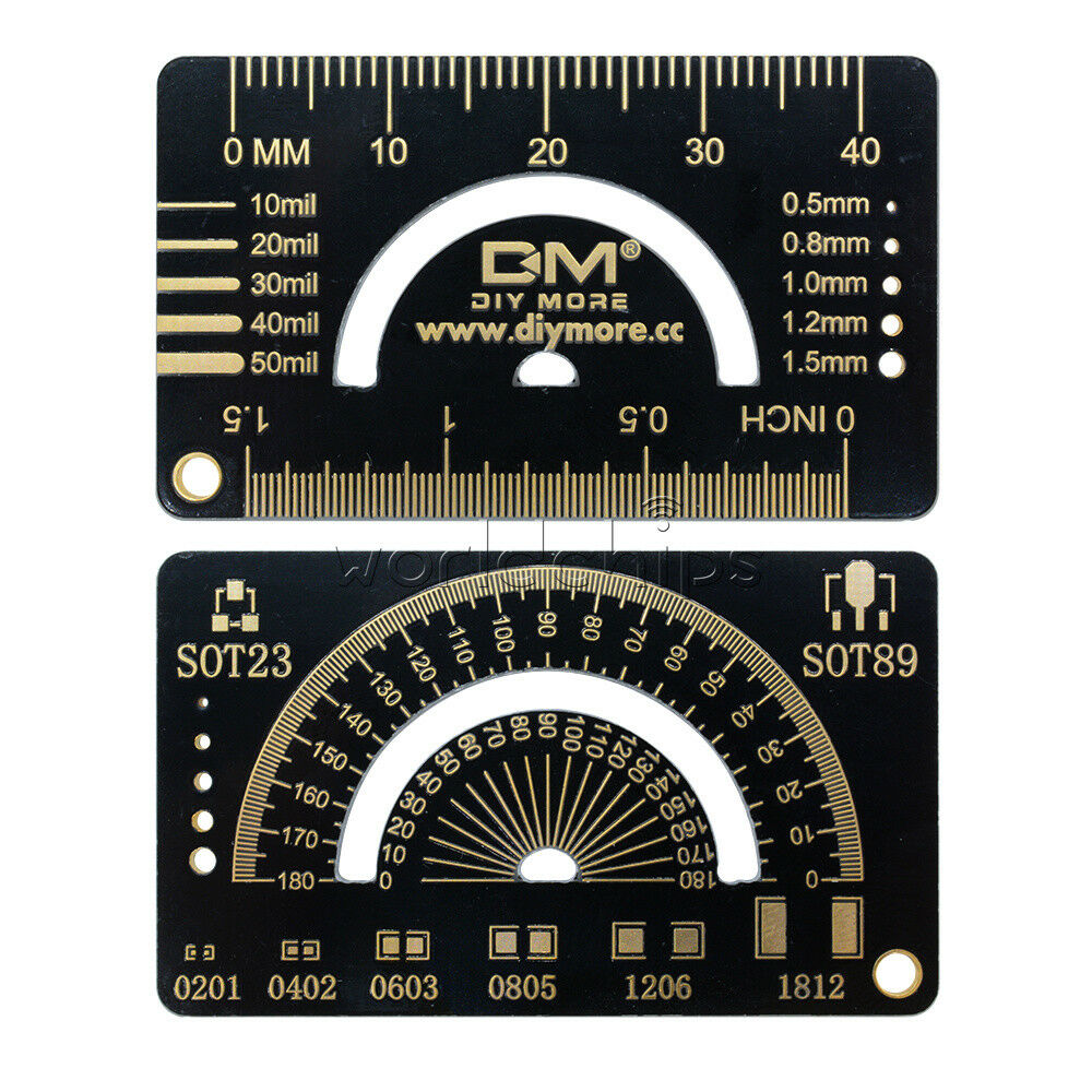 4cm FR4 Multifunctional PCB Reference Ruler Measuring Tool Angle Measure Meter