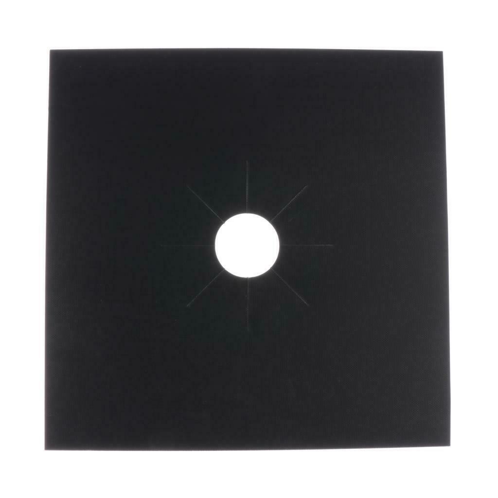 4Pcs Gas Stove Furnace Surface Protection Mat Oil-proof Pad Black 0.2mm_2