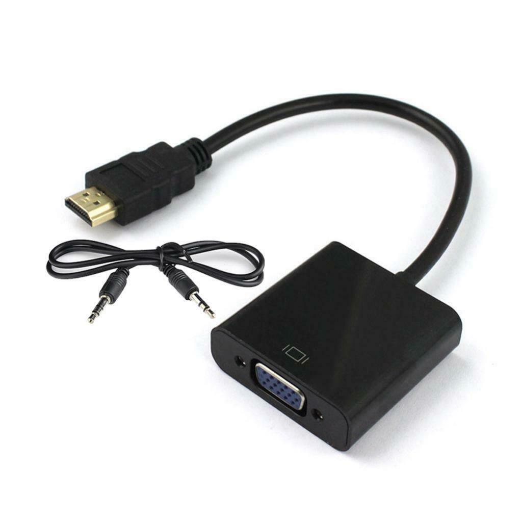HDMI Male to VGA Female + Aux Audio Cable Adapter Video Digital Converter