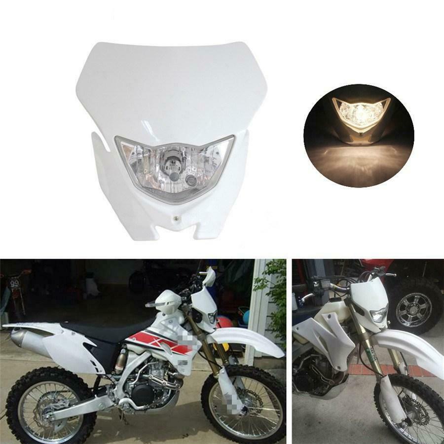 White Motorcycle Hi/Lo Beam Headlight Kit Fit For Most Enduro And Supermoto Bike