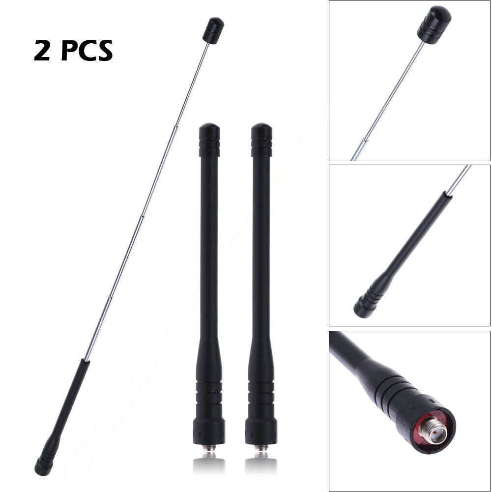 2 x SMA-Female 430Mhz UHF Telescopic Antenna for Baofeng UV-5R 888s 777s @