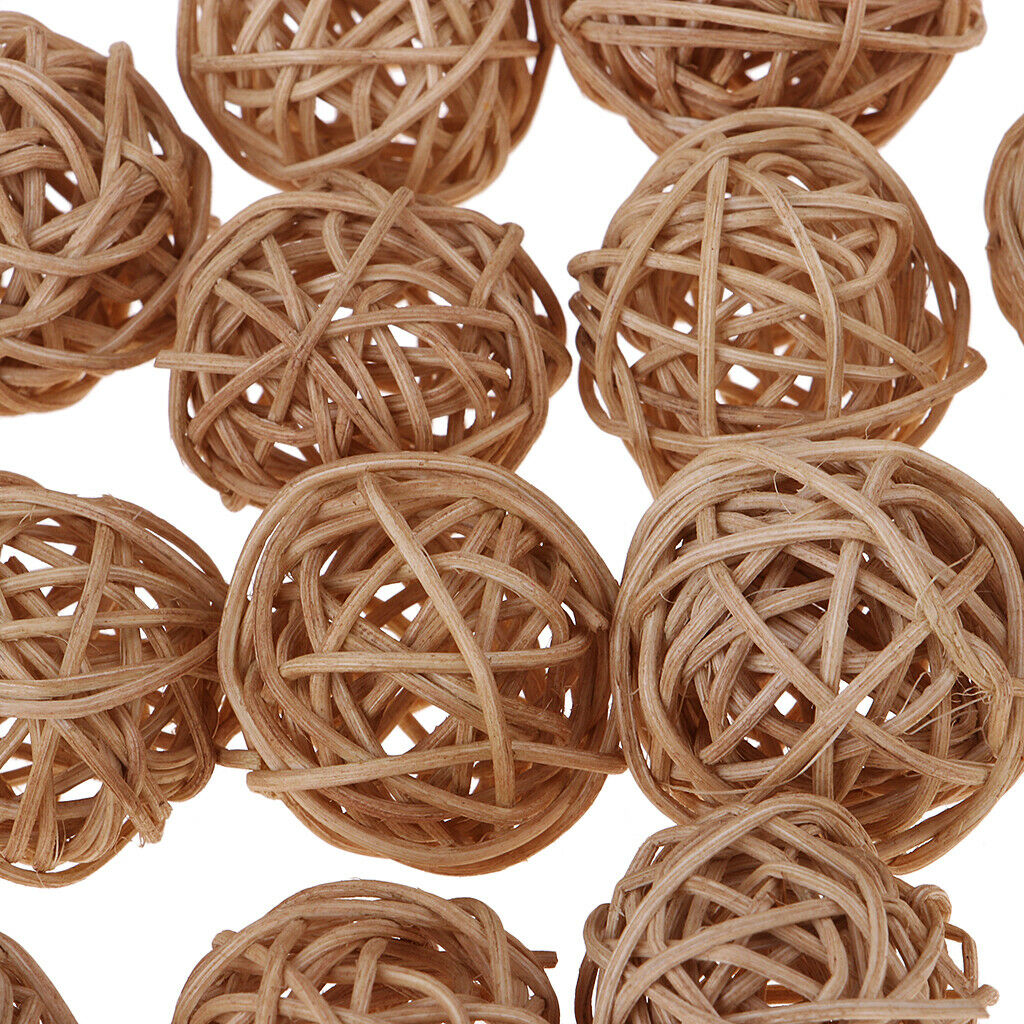 15Pcs Natural Rattan Vine Ball Twig Orbs Balls Wicker Balls for Pets Cats Toys