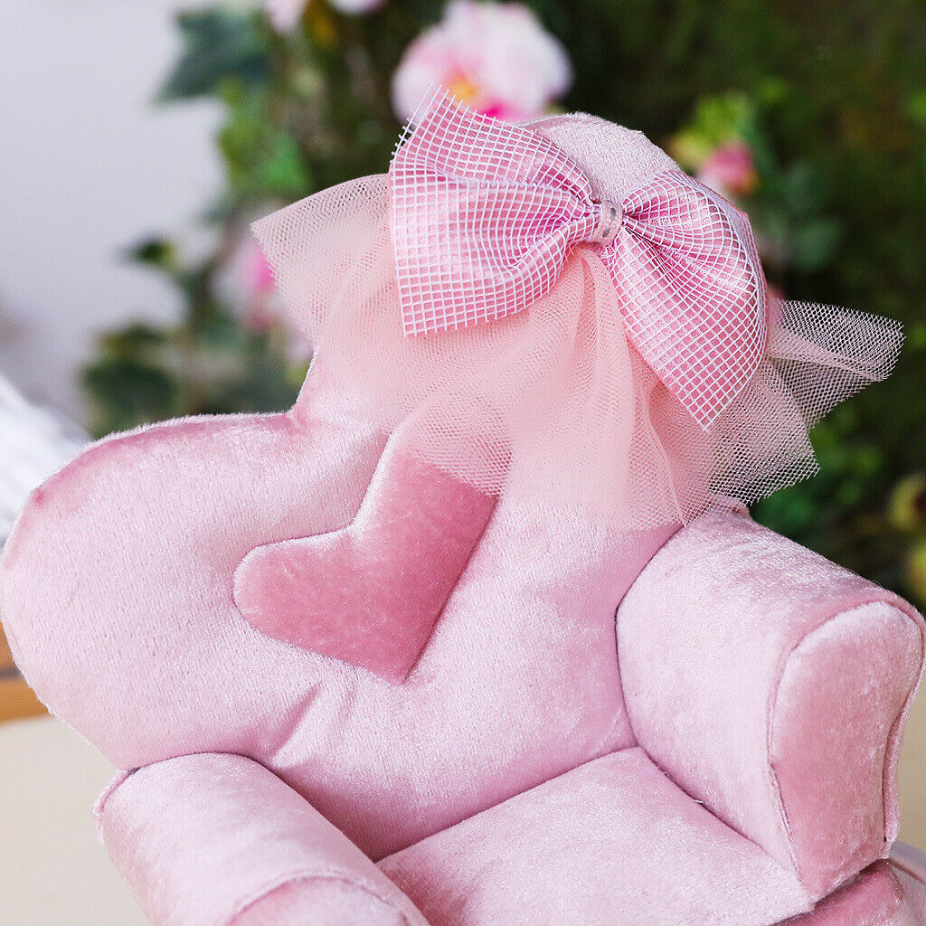 Mini Chair Jewelry Box Organizer Bowknot Lace Case Jewellery Display Storage