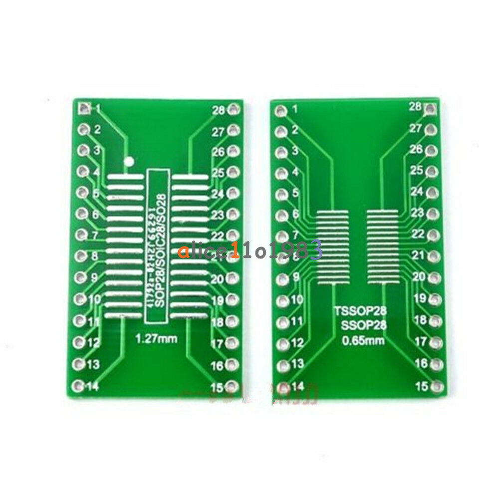 20PCS SOP28 SSOP28 TSSOP28 to DIP28 Adapter Converter PCB Board 0.65/1.27mm