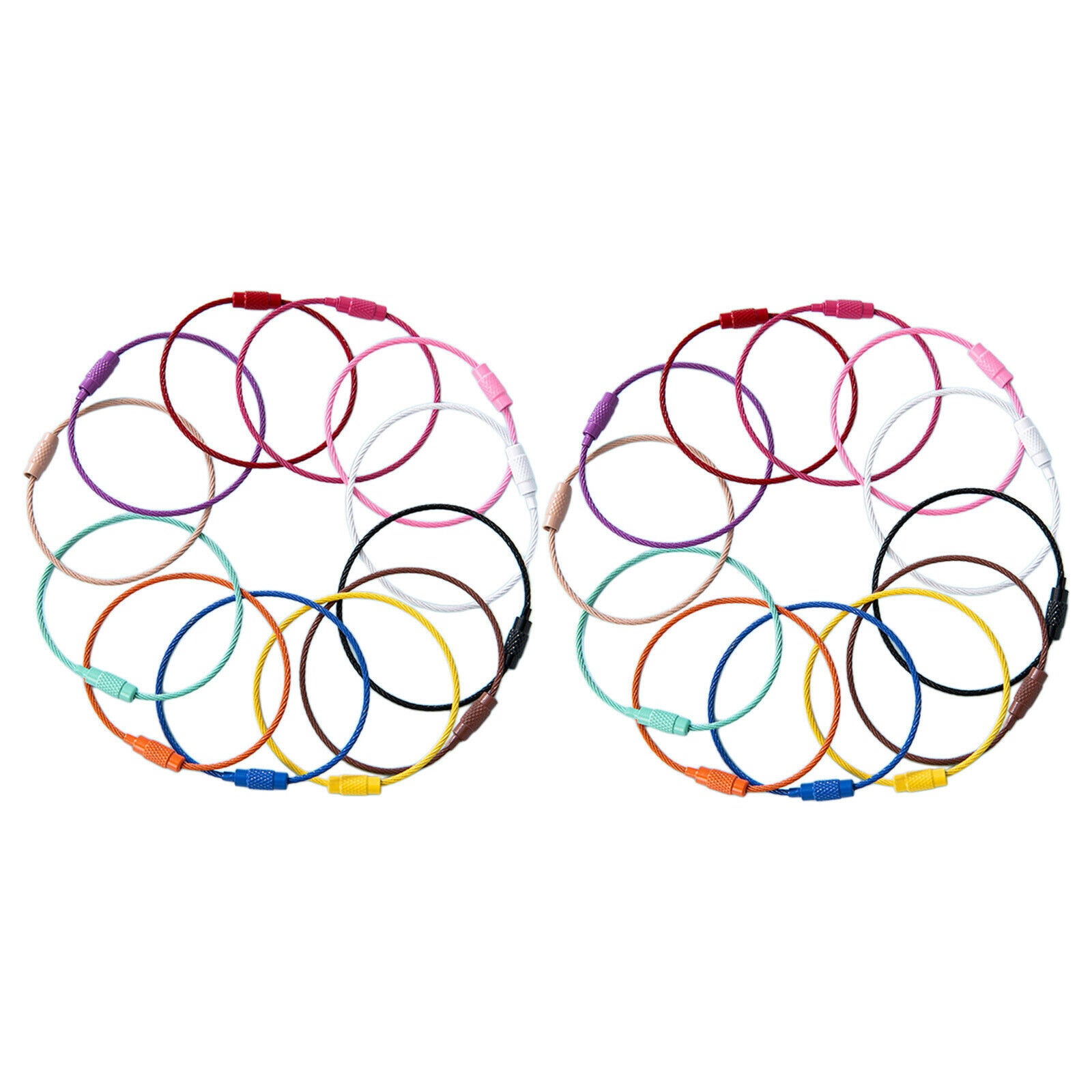 30Pcs Wire Keychain Cable 6in Stainless Steel for Key Fobs ID Tag Key Holder