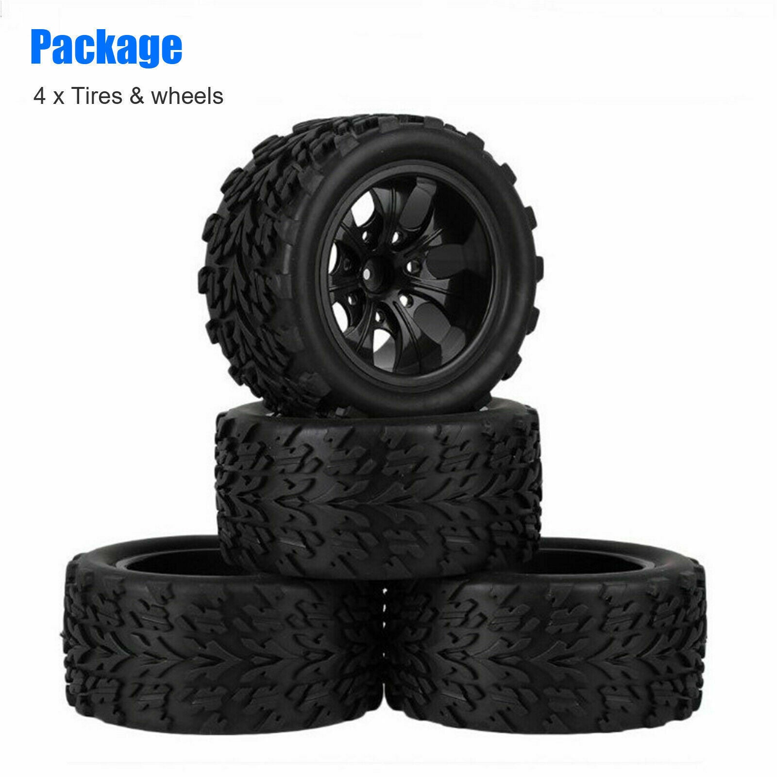 4pcs/Set Tires and Wheel Rims 12mm Hex Hub Foam Inserts For 1:10 RC Off Road Car
