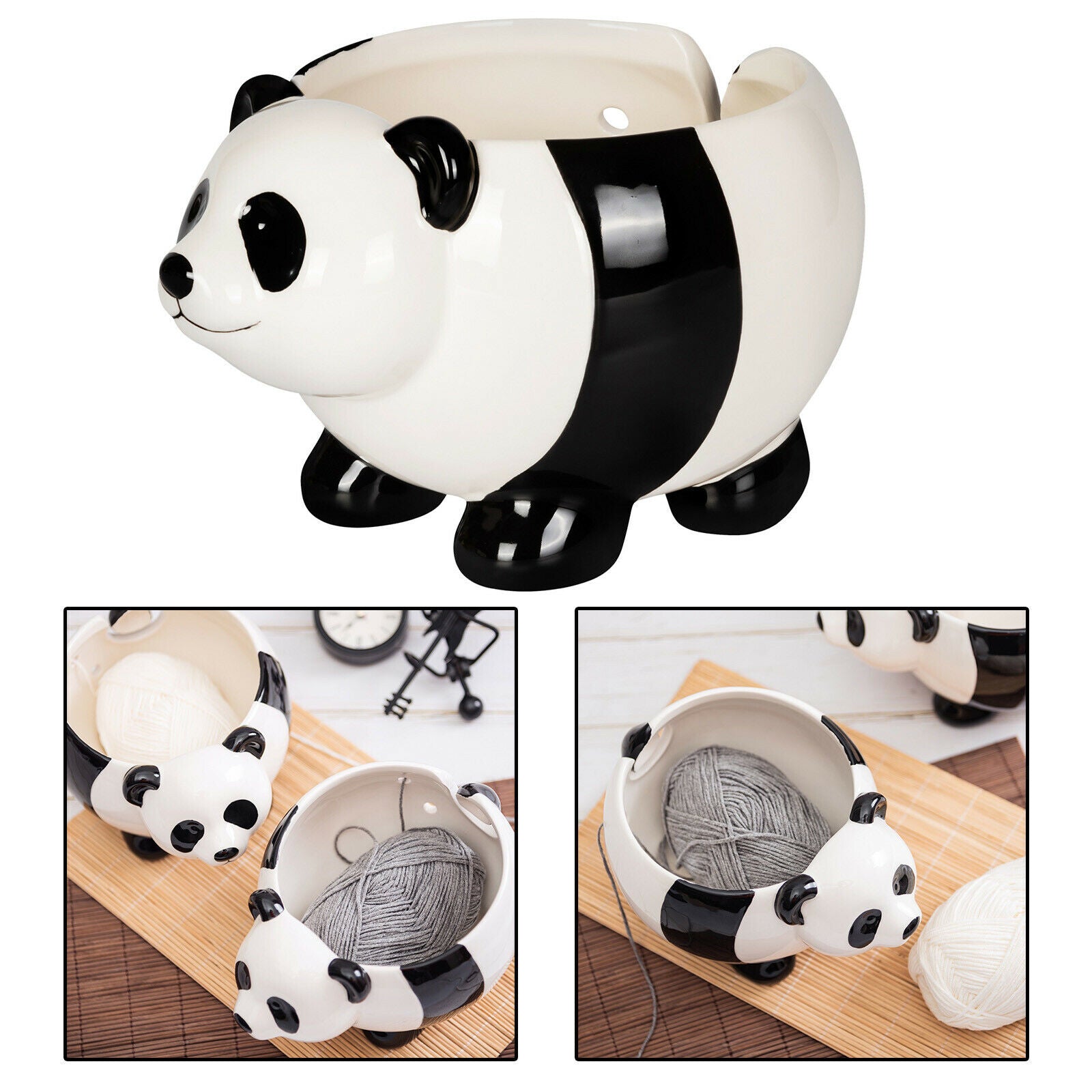 17cm Yarn Bowl Cute Organizer Crochet Knit Yarns Dispenser Collecting Box