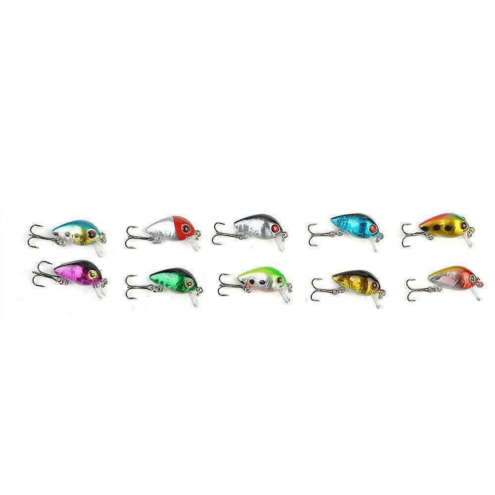 10pcs Random Fishing Lures Kinds Of Minnow Fish Bass Tackle Hooks Bait Crankbait