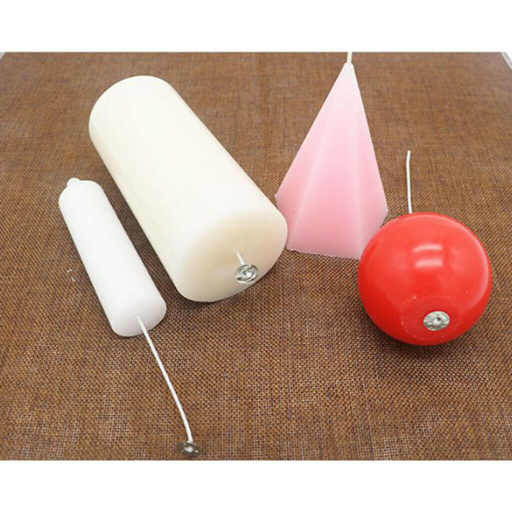100 Pieces Pre Waxed Candle Wicks for Candle Making With Sustainers 15cm