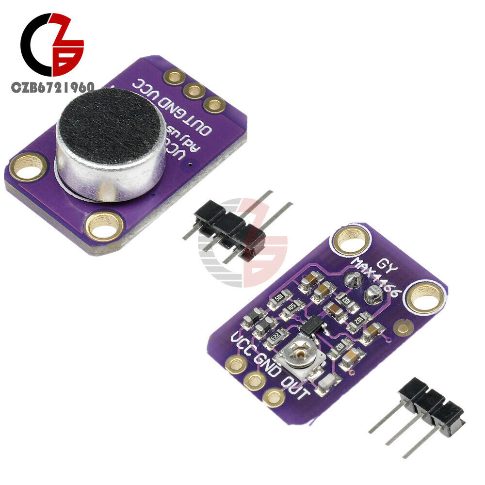 2PCS GY-MAX4466 Electret Microphone Mic Amplifier w/ Adjustable Gain for Arduino