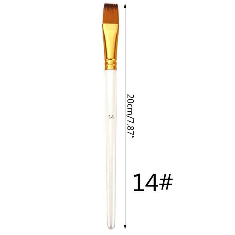 13pcs Nylon Hair Wooden Handle Watercolor Paint Brush Pen Oil Acrylic Painting