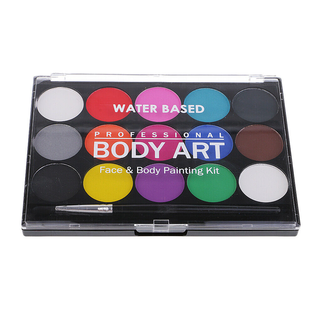 15 Colors Halloween Face Paint Kit Palette Professional Art Painting Make Set