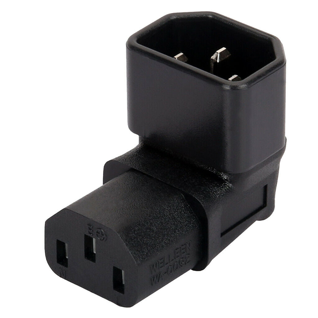 IEC320-C14 to C13 90°Degree AC Power Adapter Female to Male Plug Convertor