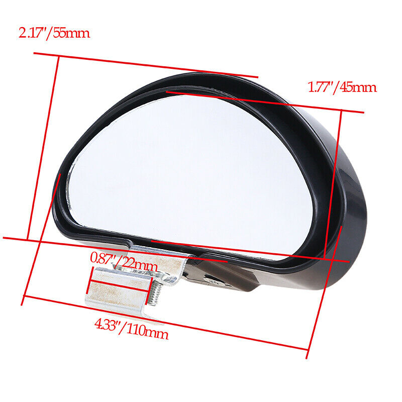 1X Large Adjustable Blind Spot ABS Mirror Car Wide Angle Add On for Driver Side