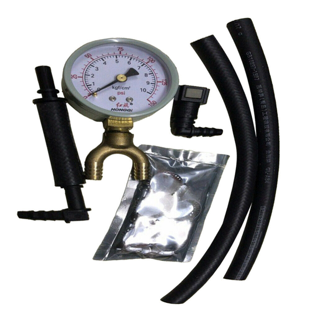 Auto Car Fuel Pressure Test Gauge Analogue Gasoline Hose Adapter Universal