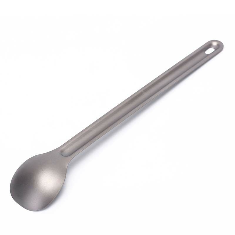 1pc Titanium Spoon Long Handle Spoon Outdoor Camping Tableware Fad US