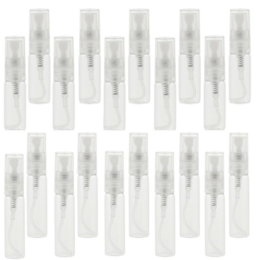 20Pcs Glass Perfume Empty Bottle Atomizer Pump Sprayer Refillable Travel