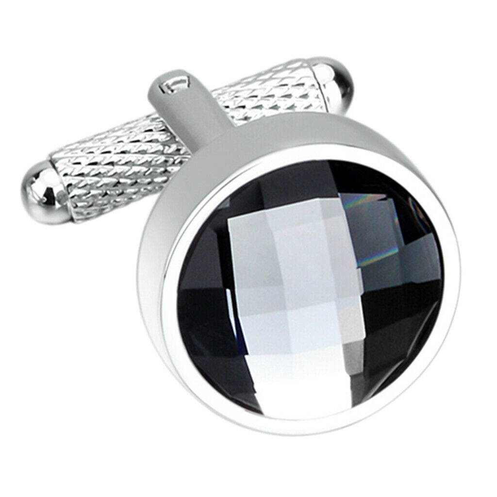 2 Pack Fashion Round Cuff Links Wedding Party Business Tuxedo Jewelry Gift