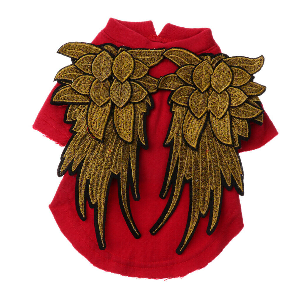 Angel Wings Pet Dog Cat Cotton Clothes Coat Autumn Winter Apparel Red S