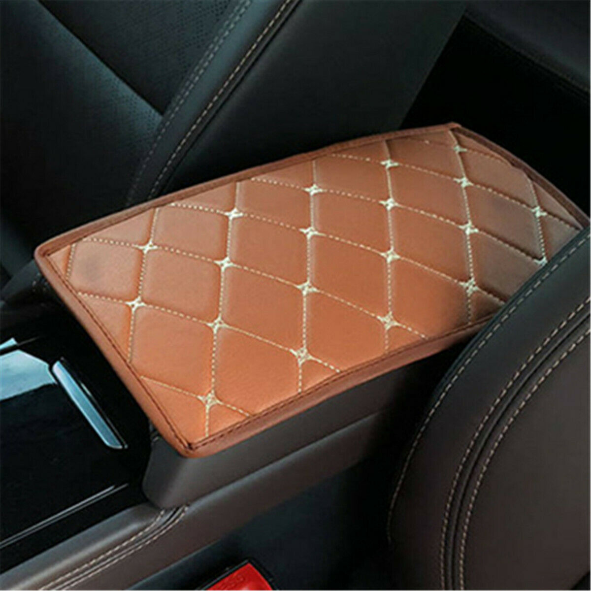 Car Armrest Pad Cover Center Console Box PU Leather Mat Cushion Auto Accessories