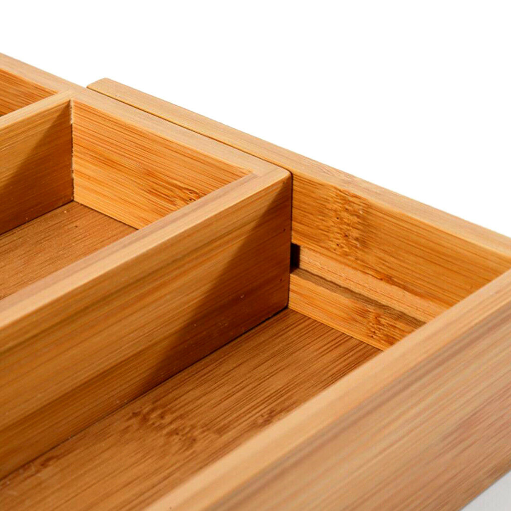 Adjustable Cutlery Organizer Drawer Tray Kitchen Compartments Orderly Placed