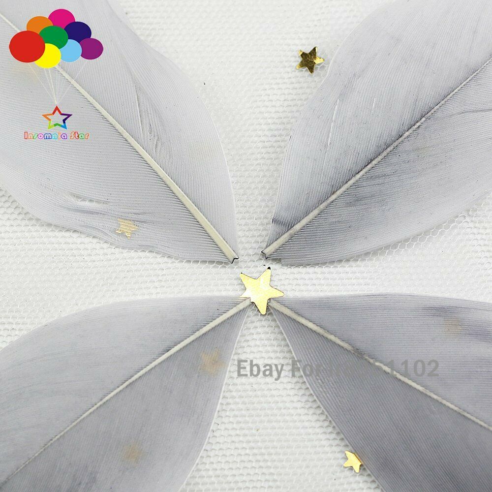 100 pieces/bag Gray beautiful Round head goose feather DIY jewelry decorative