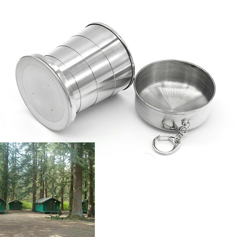240ml stainless steel portable outdoor travel folding collapsible cup telescBDA