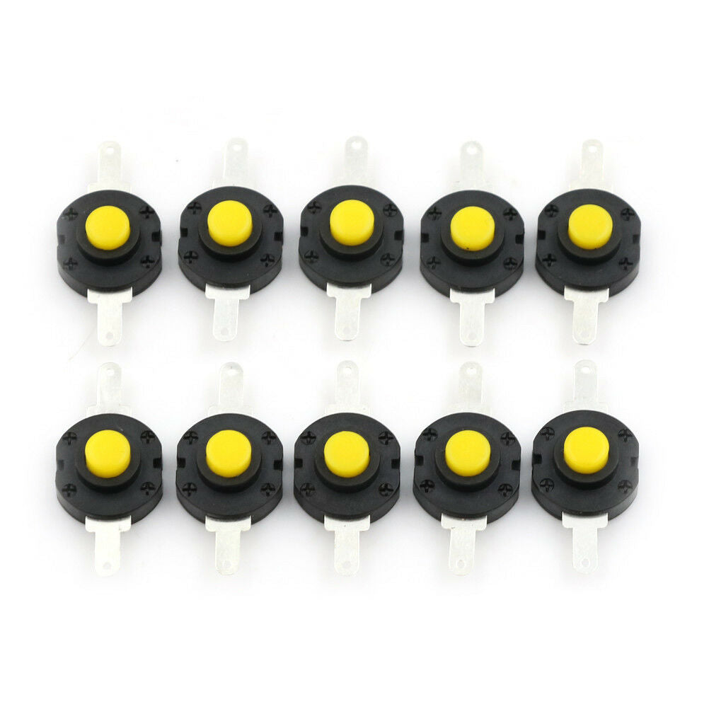 10pcs Flashlight Switches DC 12V 0.5A Self-locking Micro Push Button Switch DEAU