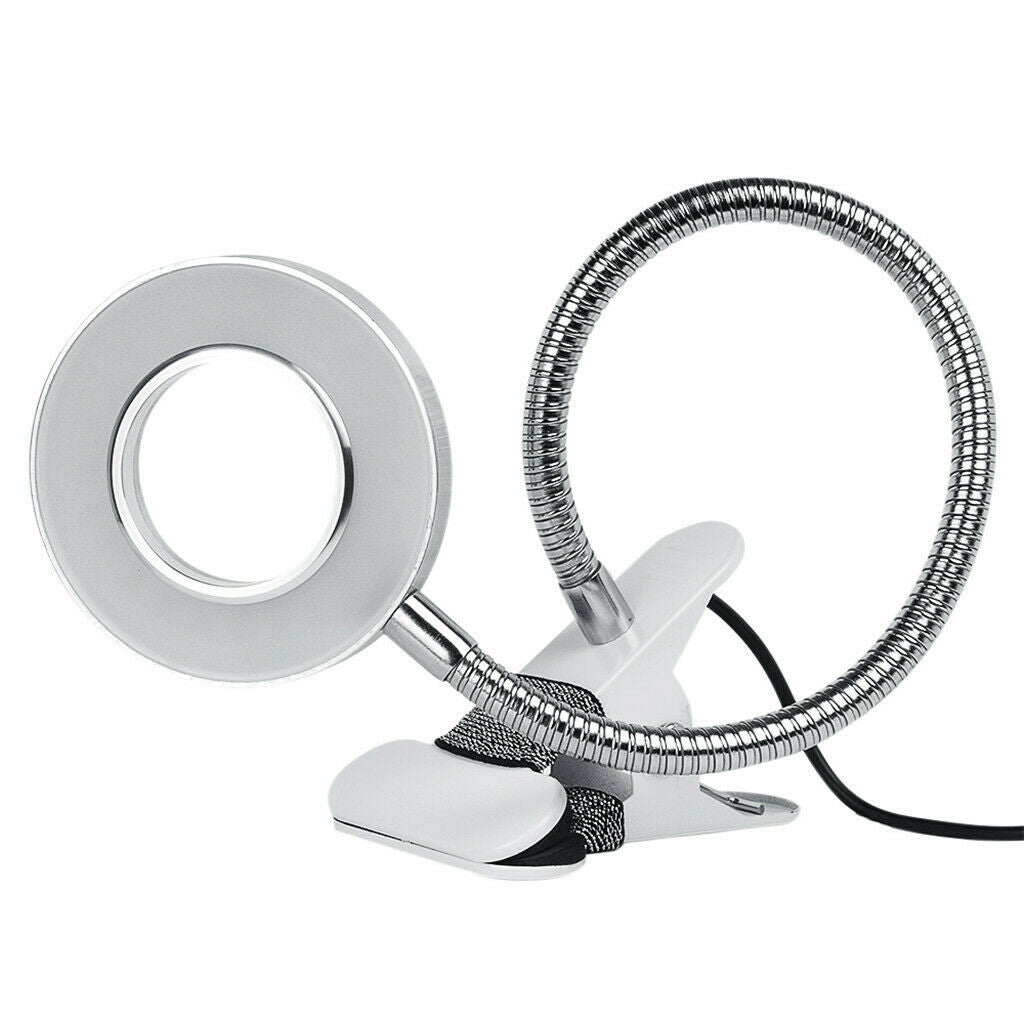 Salon Adjustable USB White LED Light Hollow Flexible Lamp With Clamp Holder For