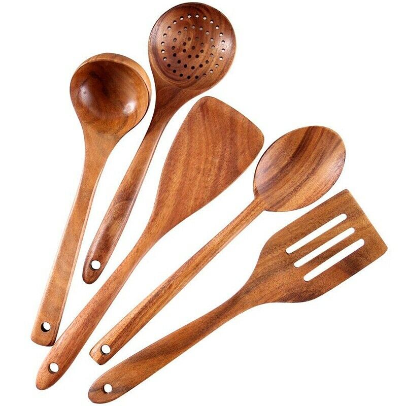 Healthy Cooking Utensils Set Wooden Cooking Tools Natural Nonstick Hard Wood SD5