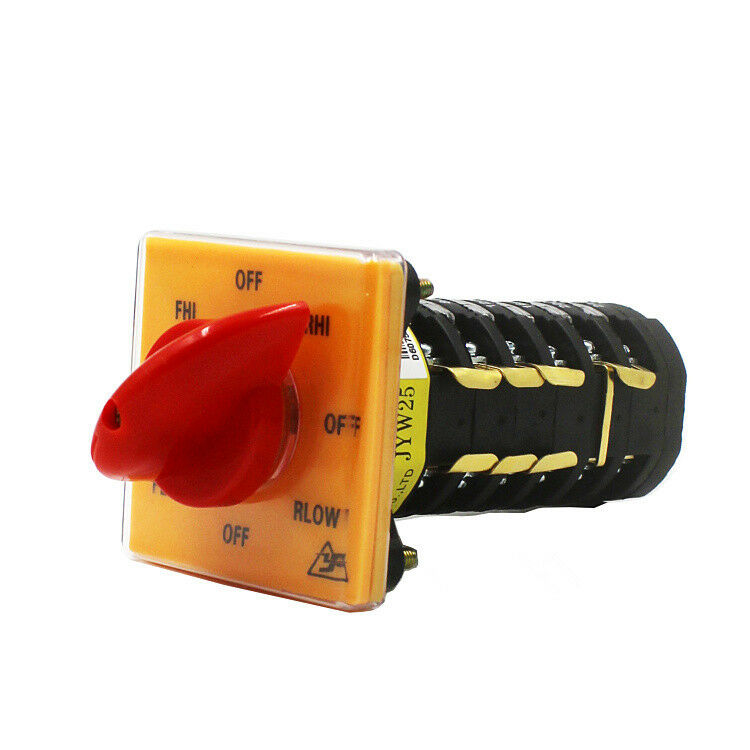 1PCS Changeover Switch Latching 500V 25A 8(OFF-FHI-OFF-RHI-OFF-RLOW-OFF-FLOW)