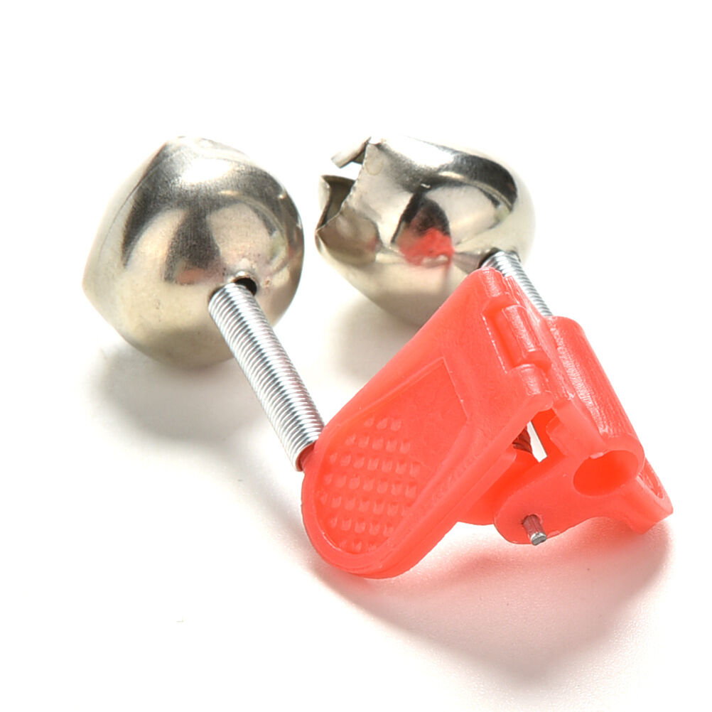 20X Red Hot Plastic Clip Double Rod Bite Alarm Fishing Bells Ring Best Y kuU SJ