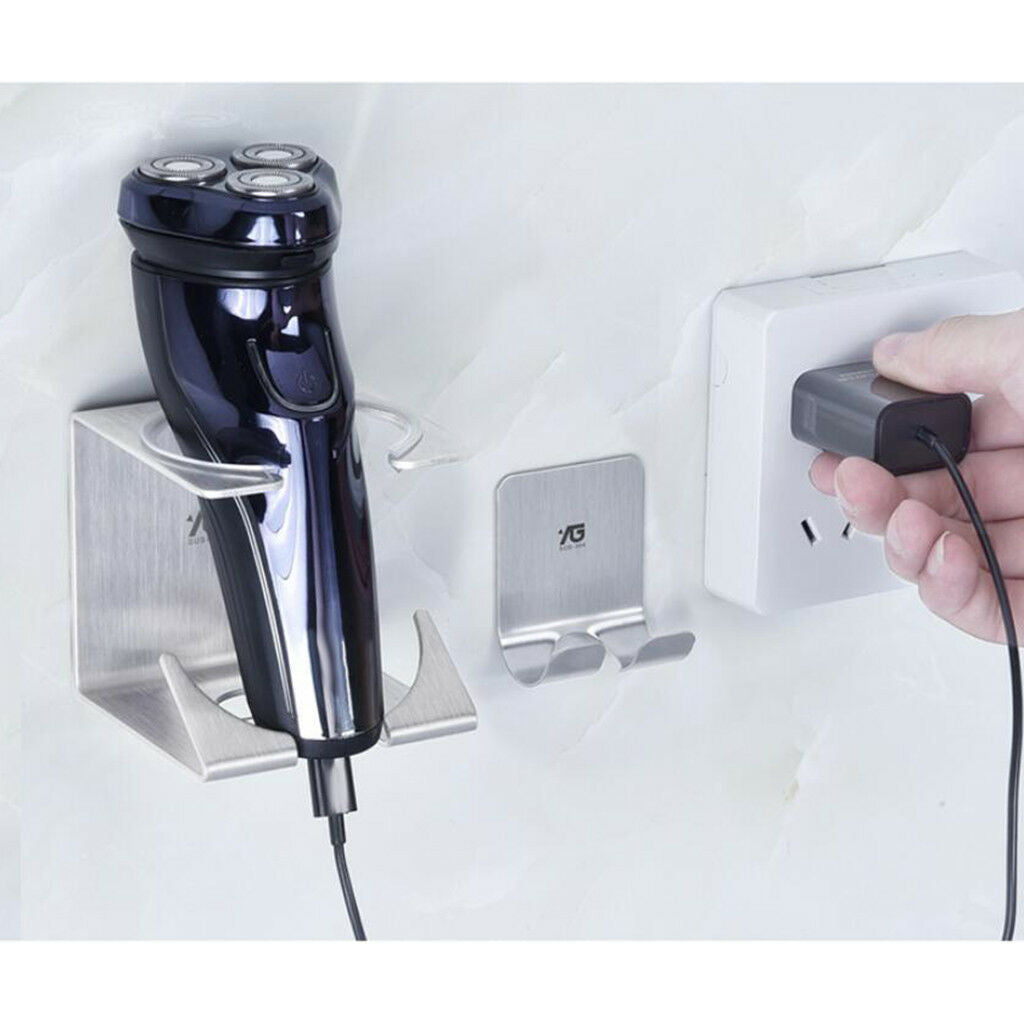 Razor Holder Shaver Storage Rack Hook with Self Adhesive Gum Stainless Steel