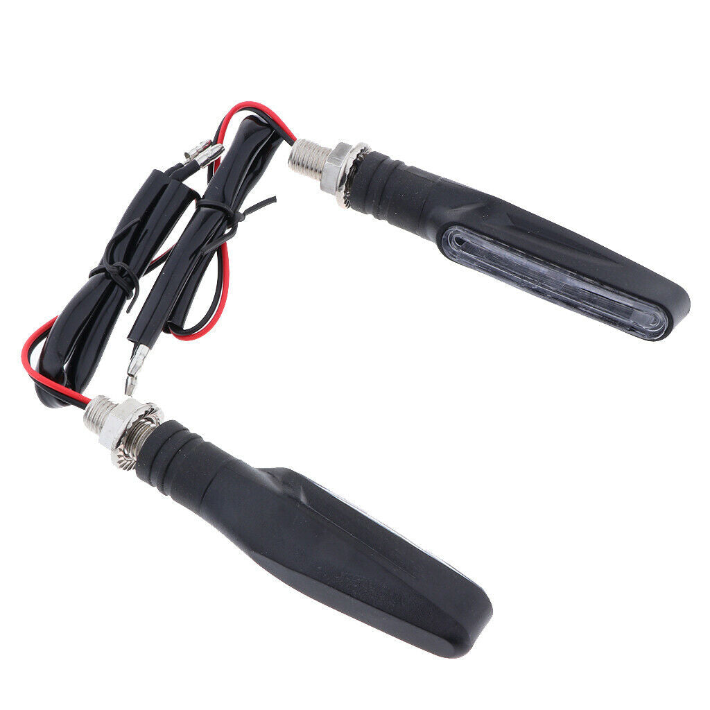 2PCS 12V LED Flowing Motorcycle Turn Signal Light Front Rear Blinker Red