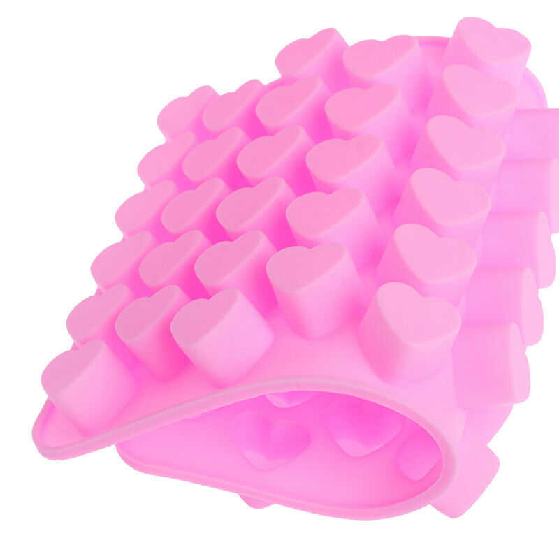 55 Mini Heart Shape Silicone Ice Cube Mold Fondant Chocolate Tray Mould UOB TL