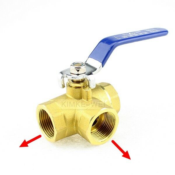 3/4" Brass 3 Way Ball Valve Full L-Port FemaleThread for Water, Oil, Gas New