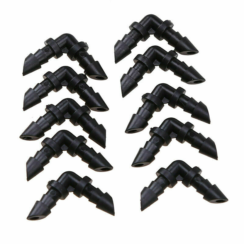 10 Pcs Irrigation Connector 4/7mm Hose Elbow 90 Degree Angle Bend Pipe Fittings