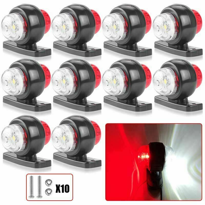 10X Red White LED Side Marker Lights Truck Trailer Clearance Light Lamp 12V 24V
