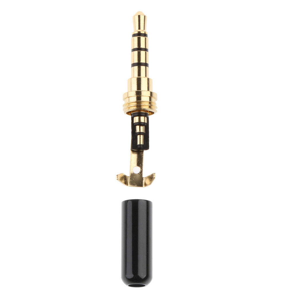 2 Pieces DIY 3.5mm 1/8" TRRS Male Audio Jack Plug Soldering for Headphone