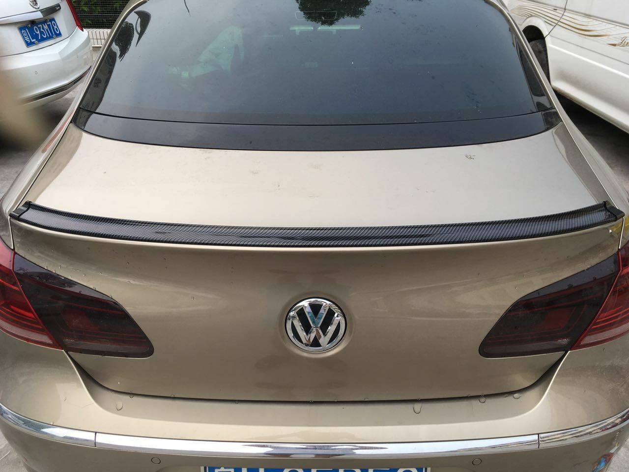 Universal Carbon Fiber Look Auto Car Rear Roof Trunk Spoiler Wing Lip 4.9ft/1.5M