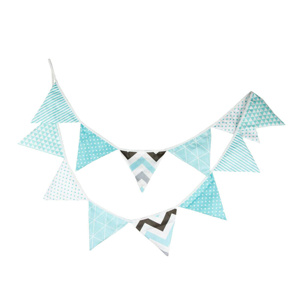 Bunting Flag Banner Pennant Garland Triangle Flags Birthday Party Blue