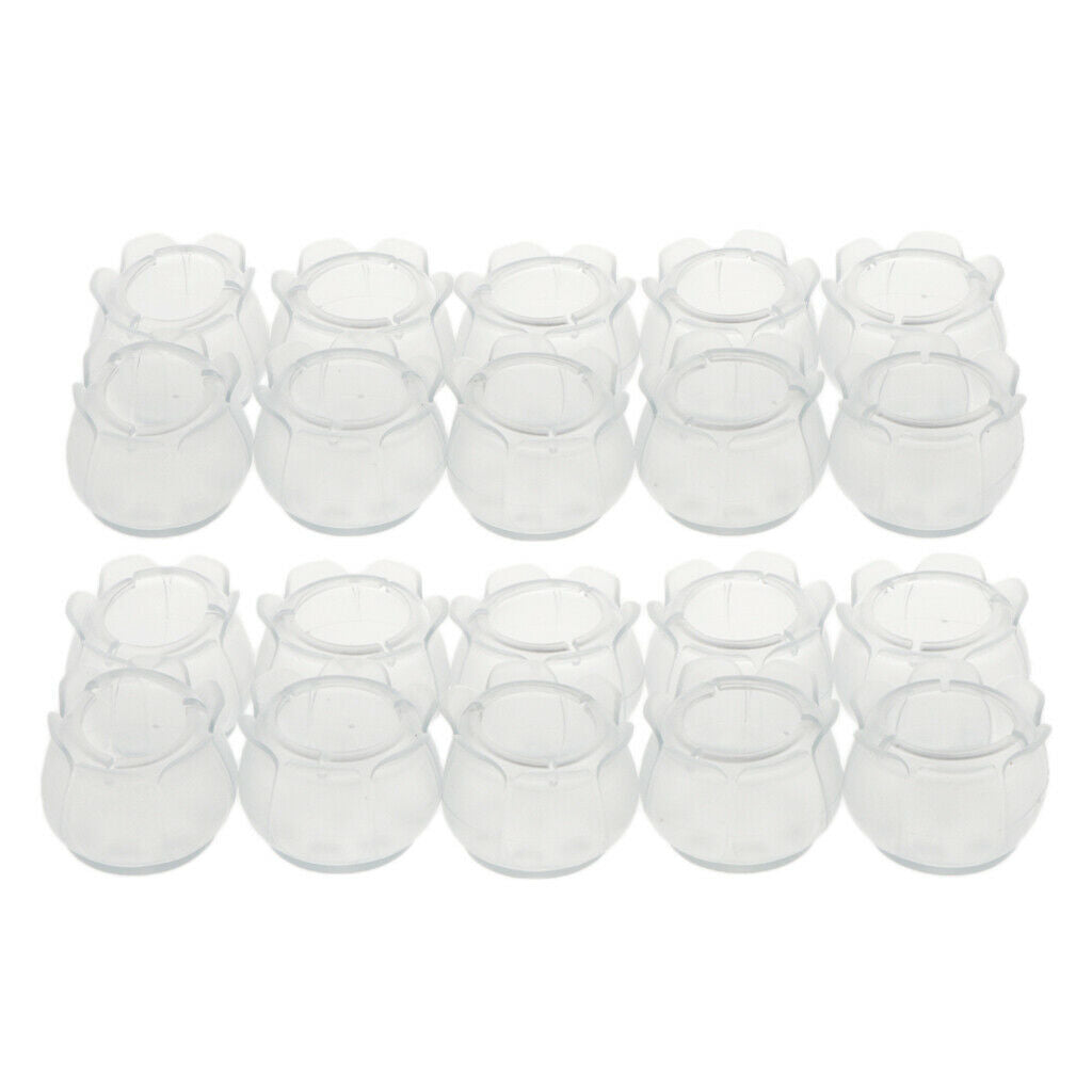 20pcs Chair Leg Wood Floor Protectors Chair Feet Glides Silicone Caps Tips